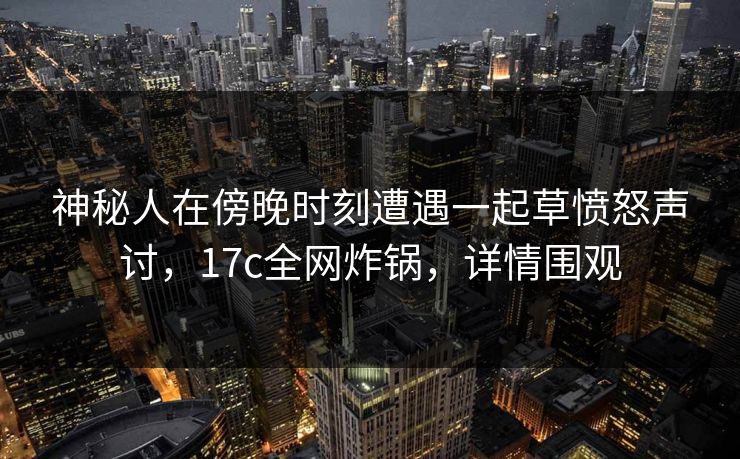 神秘人在傍晚时刻遭遇一起草愤怒声讨，17c全网炸锅，详情围观