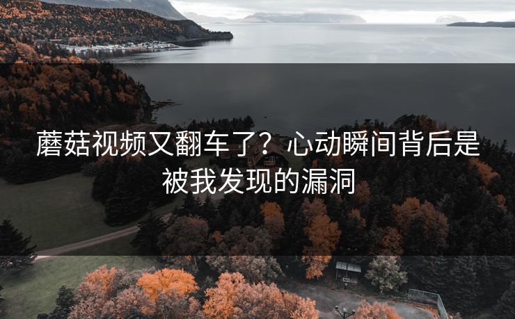 蘑菇视频又翻车了？心动瞬间背后是被我发现的漏洞