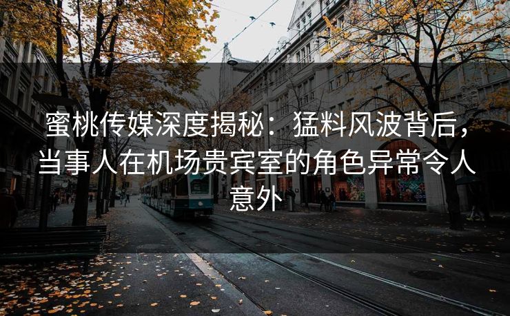 蜜桃传媒深度揭秘：猛料风波背后，当事人在机场贵宾室的角色异常令人意外