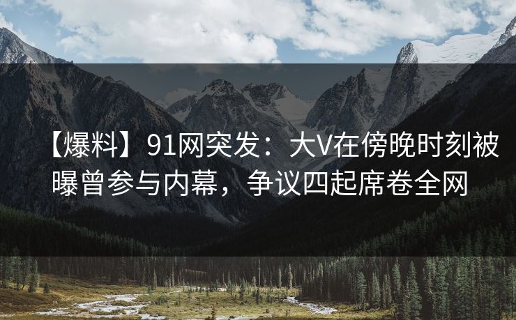 【爆料】91网突发:大V在傍晚时刻被曝曾参与内幕,争议四起席卷全网 第1张 【爆料】91网突发:大V在傍晚时刻被曝曾参与内幕,争议四起席卷全网 第1张